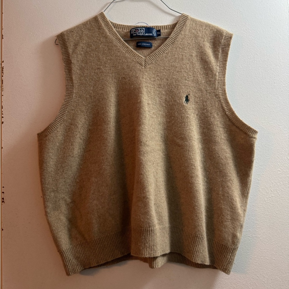 Ralph Lauren Men's V-Neck Camel Sweater Vest